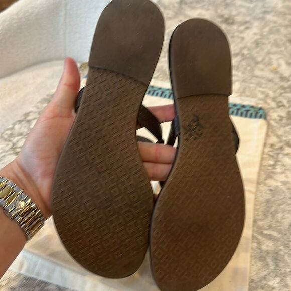 👡 Tory Burch Miller Sandal - Brown - Size 7.5 - With Dust Bag - Picture 6 of 7